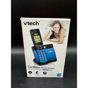 NIB! VTECH DECT 6.0 CORDLESS PHONE SYSTEM BLUE CS5119-15 2015